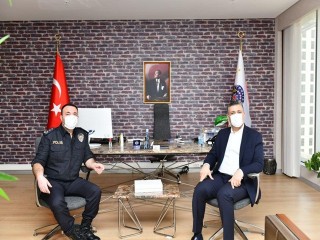 Başkan Bozkurt’tan İlçe Emniyet Müdürü Recep Tepebaş'ına ziyaret