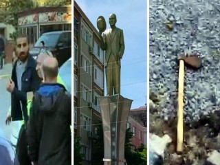 Avcılar'da Atatürk Anıtı'na baltalı saldırı!