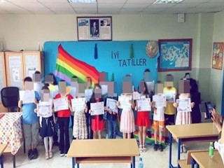 Silivri'de skandal fotoğraf: LGBT propagandası ilkokullara kadar girdi