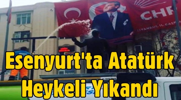 Esenyurt'ta Atatürk Heykeli Yıkandı