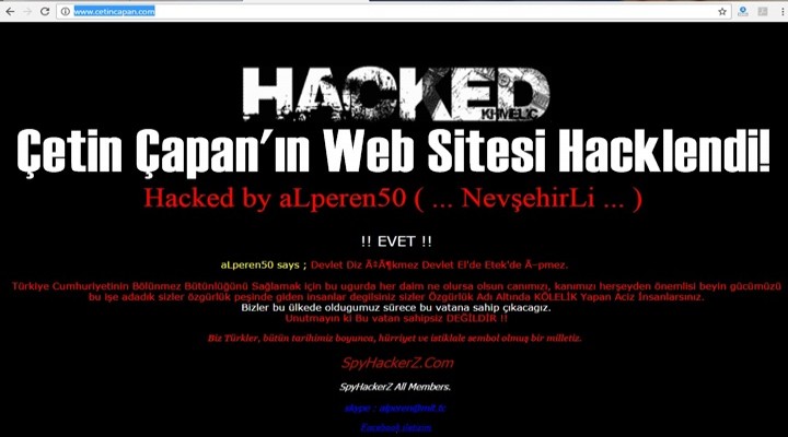 Çetin Çapan'ın Web Sitesi Hacklendi