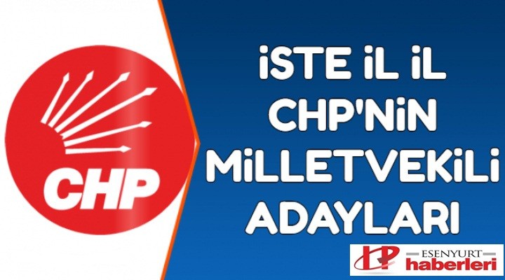 CHP'nin milletvekili adayları listesi