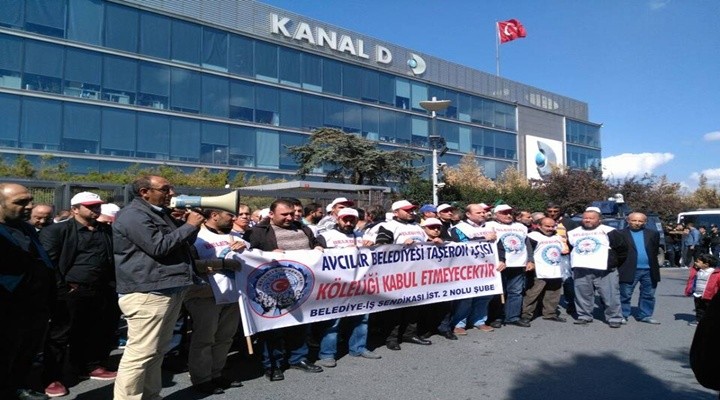 Avcılar Belediyesi işçilerinden medya protestosu