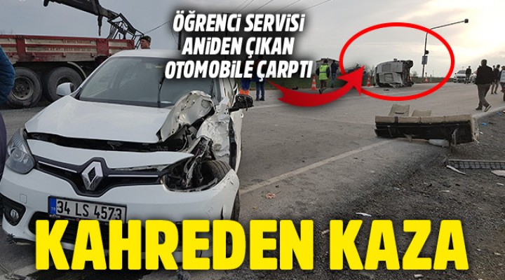 Hadımköy'de servis kaza yaptı