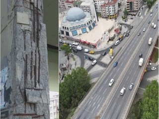 Esenyurt Balıkyolu Köprüsü’nde büyük tehlike: parça parça dökülüyor