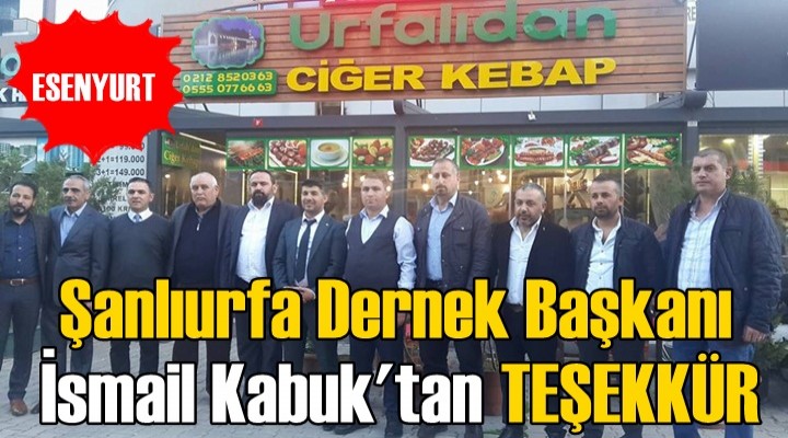 Başkan Kabuk'tan TEŞEKKÜR