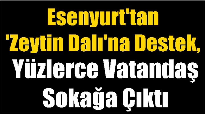 Esenyurt'tan 'Zeytin Dalı'na Destek, Yüzlerce Vatandaş Sokağa Çıktı