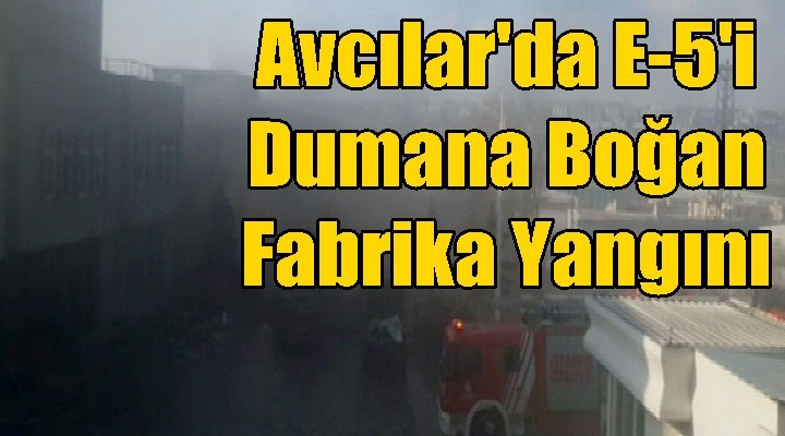 Avcılar'da E-5'i dumana boğan fabrika yangını