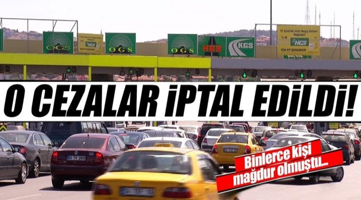 O cezalar iptal