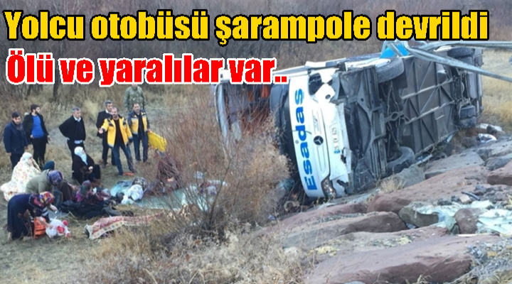 Yolcu otobüsü şarampole devrildi